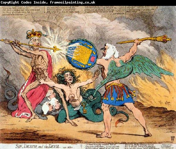 James Gillray Sin, Death and the Devil